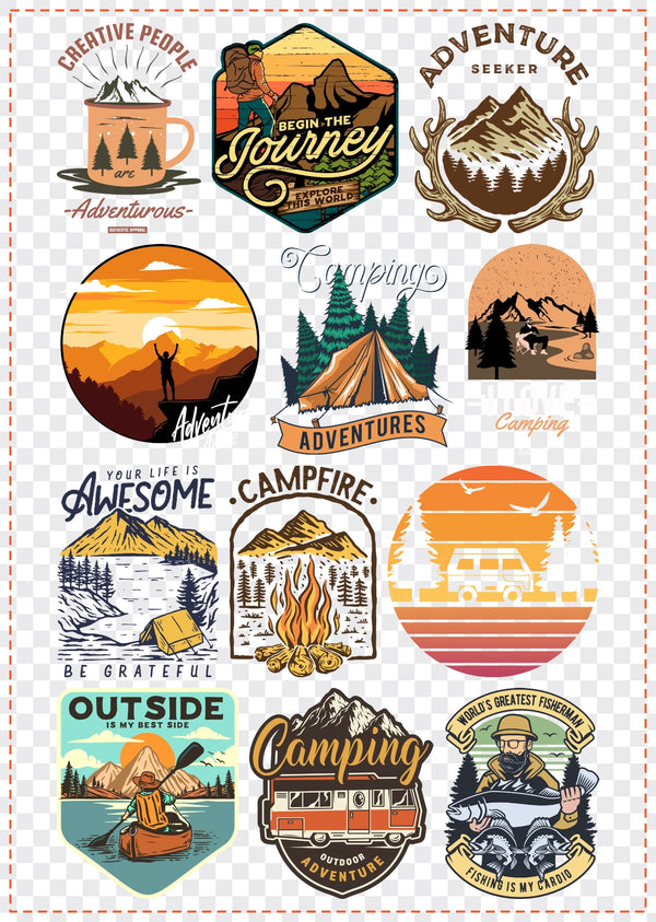 Fishing & Outdoors Gang Sheet Pack