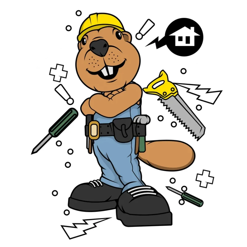 Beaver builder with tools artwork