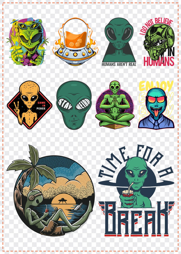 Aliens & UFOs Gang Sheet Pack