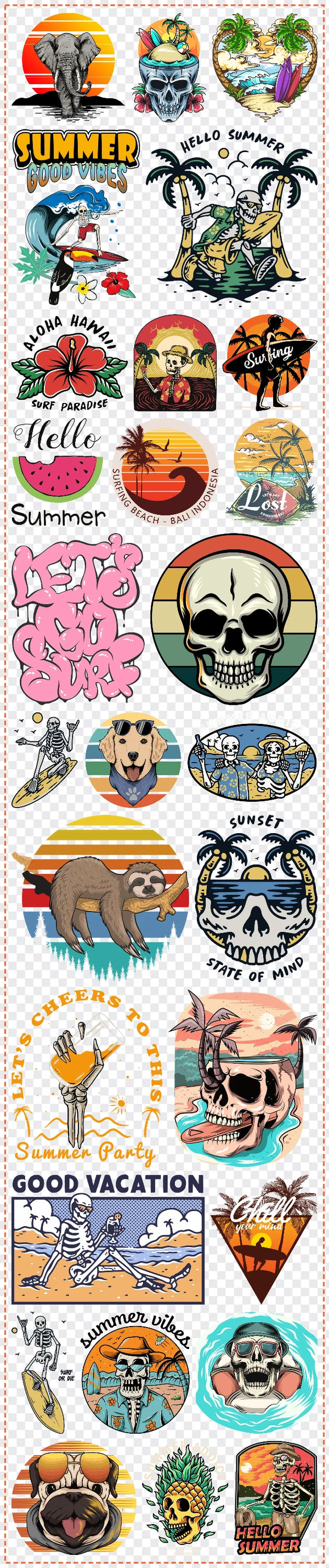 Beach & Sunsets Gang Sheet Pack