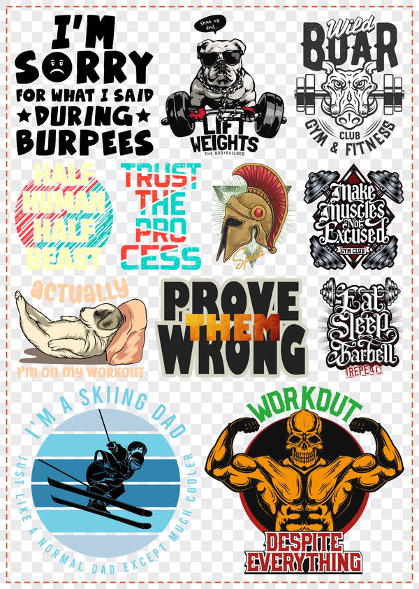 Gym & Sport Gang Sheet Pack