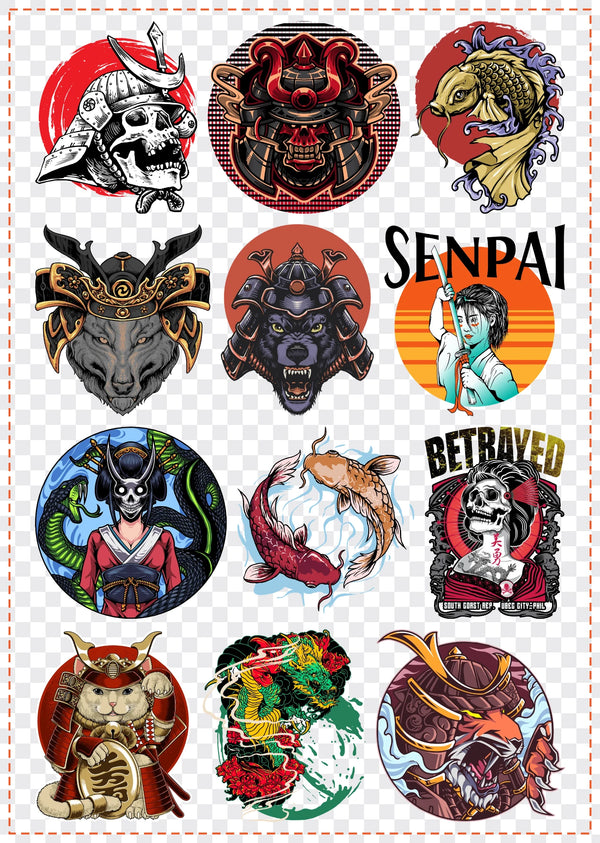 Japanese & Samurai Gang Sheet Pack