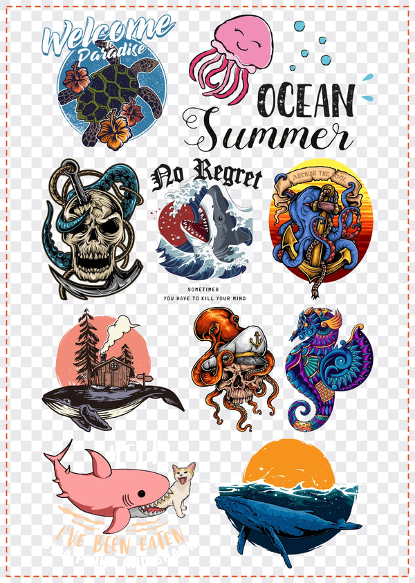 Ocean Life Gang Sheet Pack